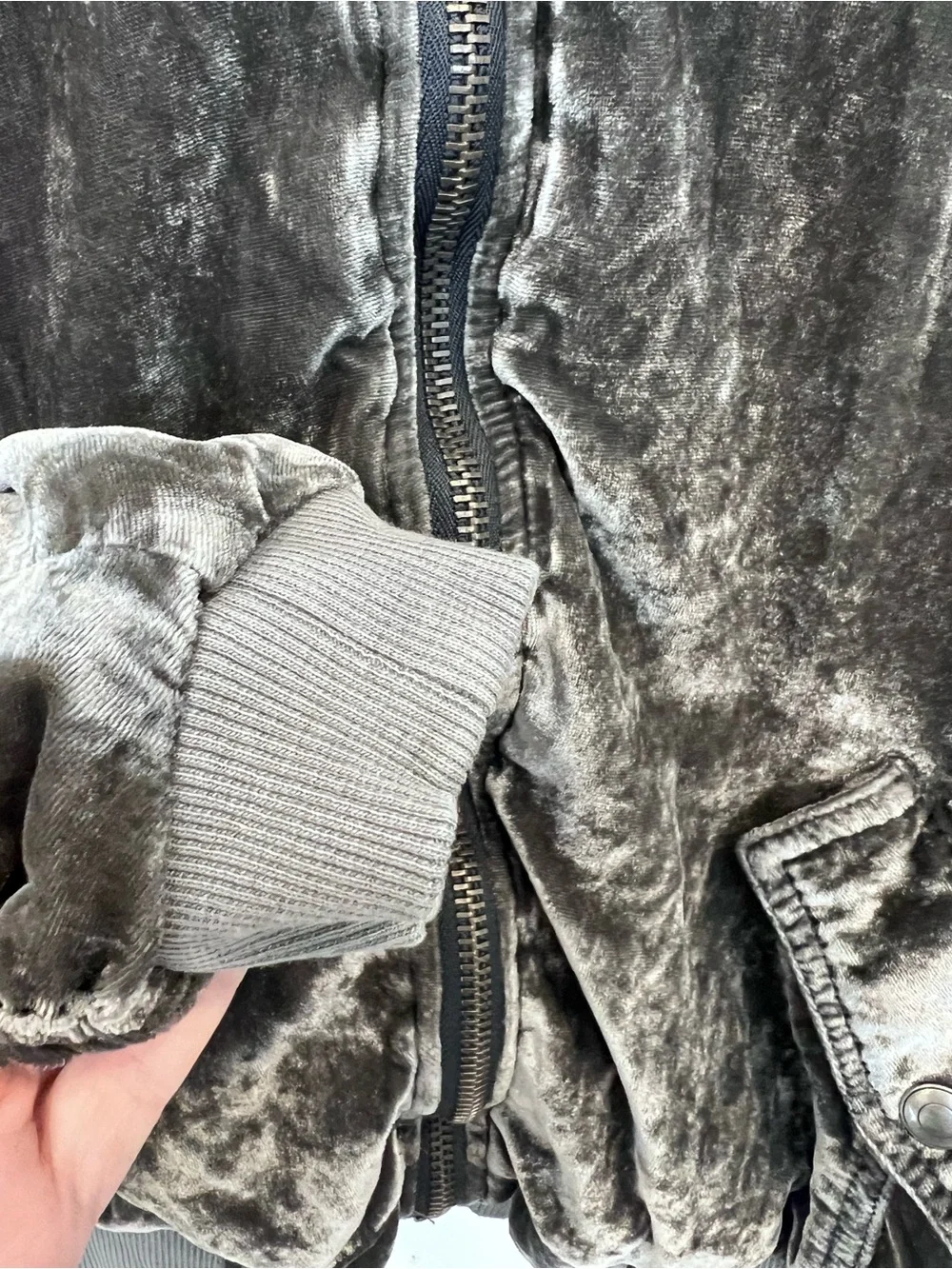 Free People Velvet Bomber Jacket